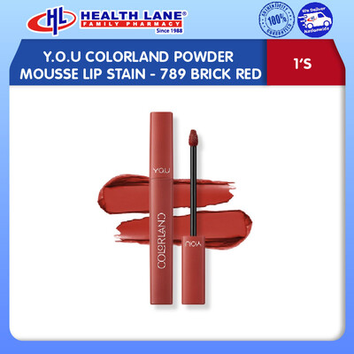 Y.O.U COLORLAND POWDER MOUSSE LIP STAIN- 789 BRICK RED